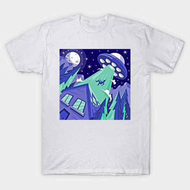 Abduction of a UFO to a Person T-Shirt by TheSkullArmy